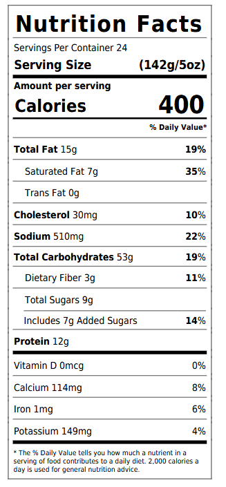 KITCHN by Sweet Street, Baked Spinach Feta Pretzel, 5 oz (24 Per Case) nutrition