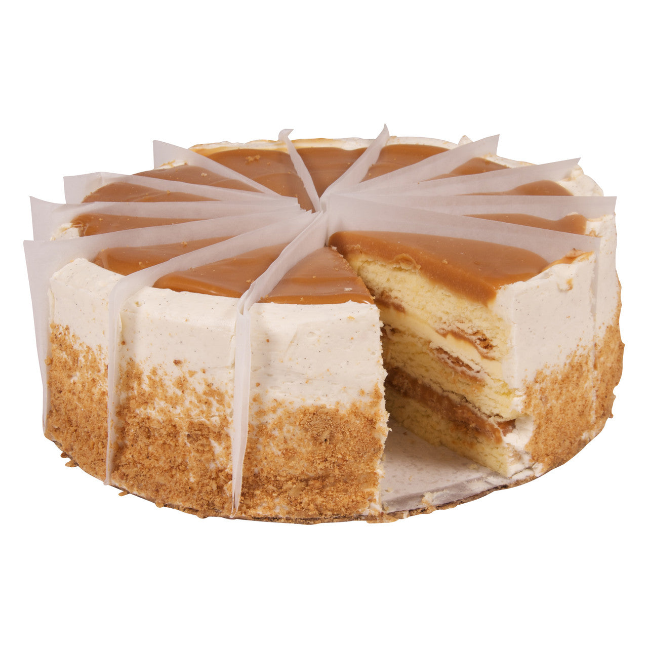 3-Layer Salted Caramel Vanilla Crunch Cake