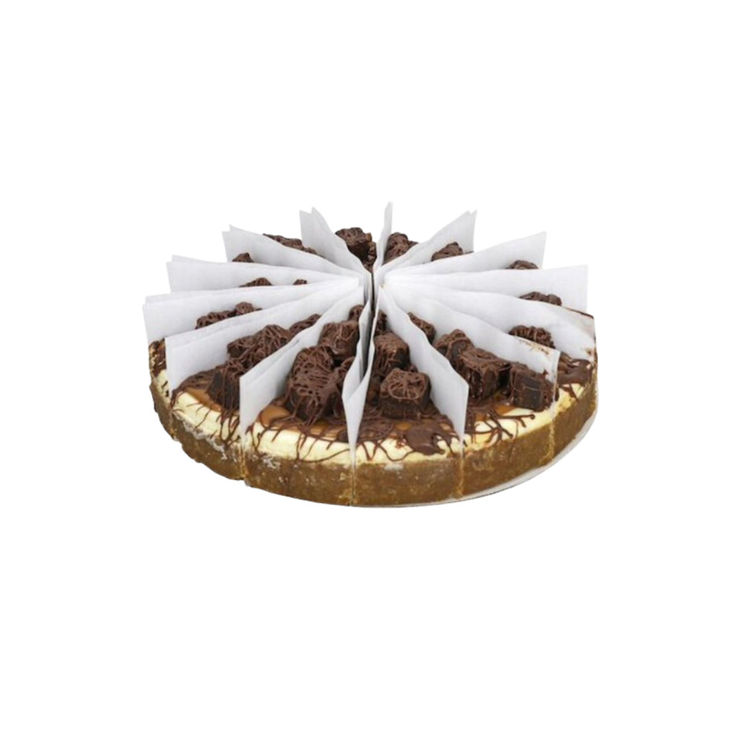 Caramel Brownie Bite Cheesecake – 28 Slices (2 Cakes, 14 Slices Each)