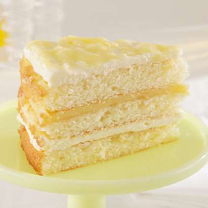 3 Layer Iced Lemonade with Lemon Curd Cake