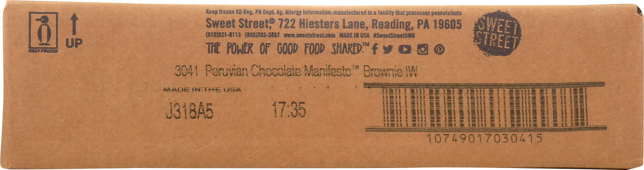 Peruvian Chocolate Manifesto® Brownies – Individually Wrapped (48 Per Case)
