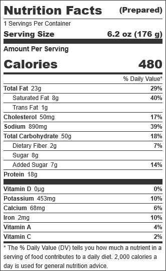 KITCHN by Sweet Street, All-Beef Hot Dog Handcrafted Pretzel, 6 oz (48 Per Case) nutrition