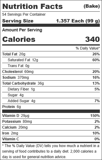 KITCHN by Sweet Street, Pre-Proofed Multigrain Croissant, 3.5 oz (54 Per Case) nutrition