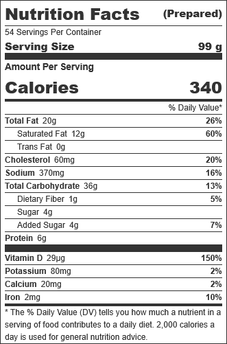KITCHN by Sweet Street, Pre-Proofed Classic Butter Croissant, 3.5 oz (54 Per Case) nutrition